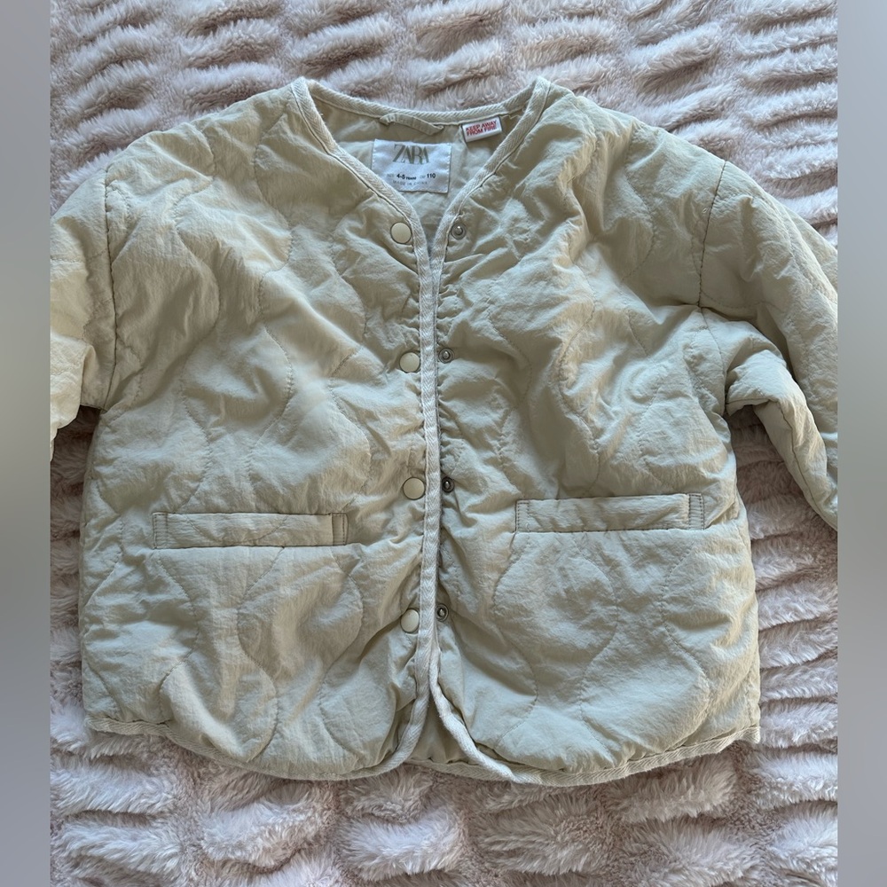 Zara cream quilted puffer jacket - Picture 2 of 7